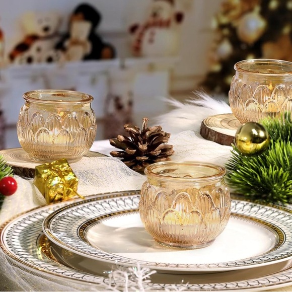 NEW 24PCS Set of Gold Votive Candle Holders, Lotus Tealight Candle Holders - Picture 4 of 5